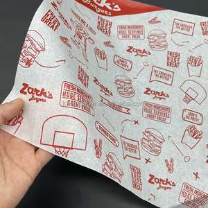 Custom Printed Greaseproof Burger Wrapping <b>Paper</b> Food Grade Sandwich Packaging <b>Paper</b> with Logo Oil Resistant Papel Antigrasa - Product Image 5