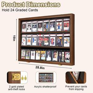 Vitrine murale pour 24 cartes de sport classées, vitrine pour cartes de baseball, décoration intérieure, collection de cartes, boîte à ombre en vrac - Product Image 6
