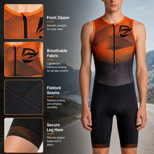 Unisex Maßgefertigter OEM Aero Ärmelloser Triathlon-Kompressionsanzug Schnelltrocknend Atmungsaktiv Gepolsterter <span class=keywords><strong>Trisuit</strong></span> Schwimm-Rad-Lauf-Bekleidung - Product Image 4