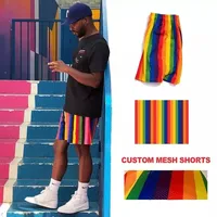 Shorts de sport personnalisés de haute qualité avec logo, en polyester tricoté, pour le basketball, imprimés, en maille élastique, pour hommes, séchage rapide, avec cordon de serrage, taille mi-haute