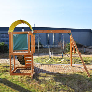 Juego de columpios de madera para jardín de 2 pisos, gimnasio de juegos al aire libre para niños, escalera de cuerda para escalar, columpios para niños en venta, set de juegos. - Product Image 5