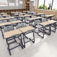 Ensemble de mobilier scolaire moderne et personnalisé pour salle de classe : bureau et chaise d'élève