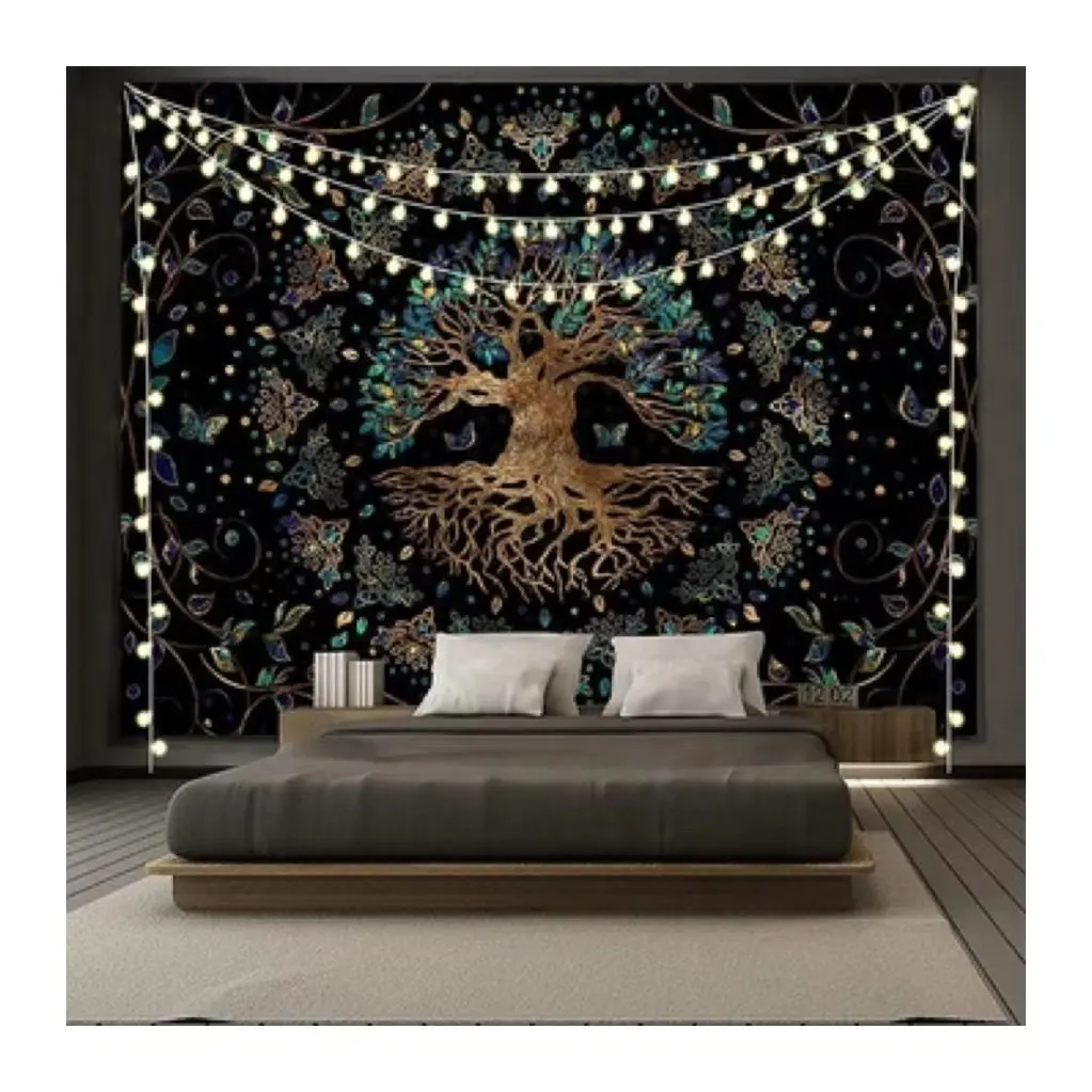 2022 New Design Tree Of Life Bohemian Tarot Tapestry Blanket Colorful Custom Wall Decoration Galaxy Tapestry