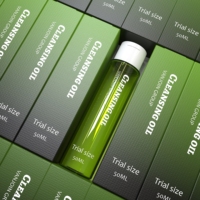 Huile démaquillante, flacon pompe, emballage cosmétique recyclable en PET PCR, contenants cylindriques de 16 oz, 2 x 4 oz