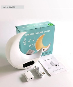 2023 mô hình mới nóng bán nửa mặt trăng Đồng hồ báo thức kỹ thuật số mặt trời mọc thức dậy đồng hồ với ánh sáng ban đêm Đồng hồ bàn thay đổi màu sắc - Product Image 6