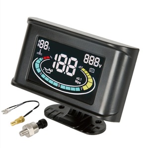Jauge universelle 3-en-1 LCD numérique pour camion et voiture : température de l'eau, pression d'huile, voltmètre, capteur de pression d'huile 1/8 NPT, 12V 24V, compatible avec d'autres marques - Product Image 1