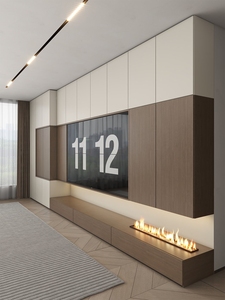 Juego de gabinete de TV que ahorra espacio con almacenamiento incorporado, <span class=keywords><strong>sala</strong></span> de estar moderna <span class=keywords><strong>para</strong></span> Consola de madera, dormitorio y hotel - Product Image 3