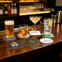Sous-verres en papier jetables imprimés sur mesure, absorbants, pour boissons, bière, protection de table pour bar, café, fête
