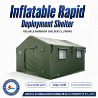 Abri d'urgence gonflable ignifuge et imperméable quatre saisons en tissu Oxford pour les interventions de secours en cas de catastrophe