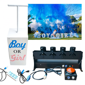 <span class=keywords><strong>Canon</strong></span> à confettis électronique écologique TNT à commande par bouton-poussoir, quatre tubes, pour extérieur, mariage, fête, révélation du sexe - Product Image 1