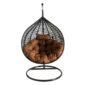 공장 직판 저렴한 맞춤형 패션 야외 가구 정원 모던 해먹 파티오 스윙 발코니 의자 라탄 에그 체어 스탠드 포함 - Product Image 3