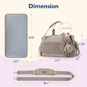 Grand sac à langer imperméable <span class=keywords><strong>pour</strong></span> hôpital avec étui à sucette, sac <span class=keywords><strong>de</strong></span> voyage, sac messager, sac à langer avec matelas à langer - Product Image 3