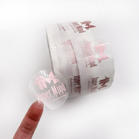 Autocollant d'étiquette transparent de logo en feuille d'or rose personnalisé imprimé autocollant adhésif en vinyle étanche pour usage cosmétique de forme ronde