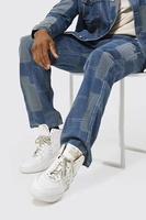 Nouveau jean droit pour homme de bonne qualité, 100% coton, coupe décontractée, patchwork, mode décontractée, jean pour homme