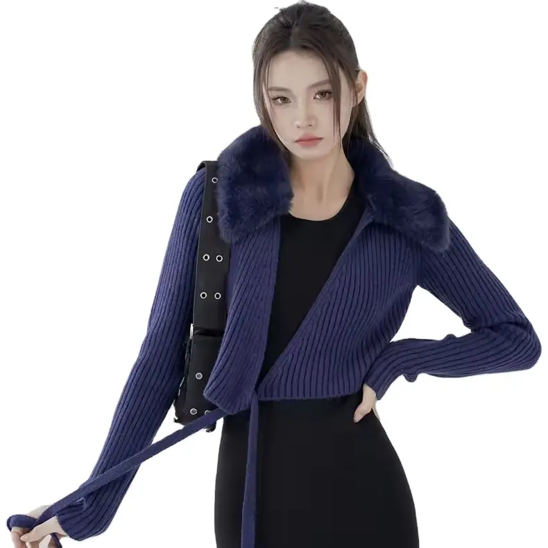 女性の新しいエレガントな韓国スタイルのカスタムカーディガンセーター女性の分厚いニットニットコートブランドのファッションmujerセーター
