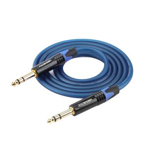 Cable de audio TRS blindado con lámina trenzada de 6,35 mm macho a macho para amplificador de guitarra eléctrica - Product Image 4