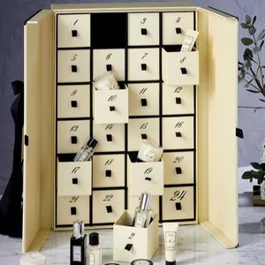 圣诞豪华定制巧克力化妆品纸板降临日历包装礼品盒