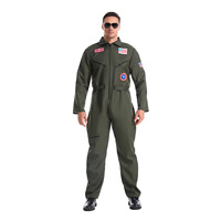Combinaison de pilote de combattant aérien adulte pour femme patchs brodés et combinaison de vol de Cosplay de poche pour Costumes de jeu d'Halloween