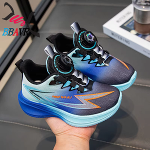Boys' Sneakers Breathable Kids Casual <b>Shoes</b> Spring and Autumn New Mesh Button Non-slip <b>Soft</b>-soled Trendy Running <b>Shoes</b> - Product Image 3