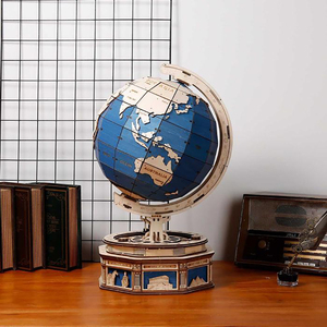 Robotime Rokr DIY Bois Artisanat Jouet ST002 Le <span class=keywords><strong>Globe</strong></span> Modèle <span class=keywords><strong>3D</strong></span> Puzzles En Bois Pour Adultes - Product Image 1