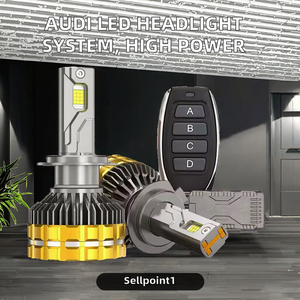 Système d'éclairage automobile Audi haute puissance 160W 12V, phare LED H7 pour voiture, télécommande 4 niveaux, 20000 lumens, température de couleur 3000K-6000K - Product Image 2
