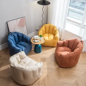 Cute Indoor Foldable Colored Bean Bag Crianças Orange Beanbag Lounge Impresso Pumpkin Bean Bag Com Enchimento