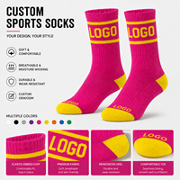 Chaussettes de sport antibactériennes personnalisées de qualité supérieure avec logo sur le dessous, chaussettes athlétiques en coton pour le fitness, le basketball, la course à pied