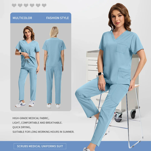 Ensemble <span class=keywords><strong>de</strong></span> blouses médicales Niaahinn populaires sur le marché vénézuélien, col en V, mélange polyester-spandex, uniforme médical, vêtements <span class=keywords><strong>de</strong></span> <span class=keywords><strong>travail</strong></span> pour infirmières, tenue pour clinique et hôpital - Product Image 4