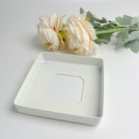 Cache-écrou décoratif carré blanc lisse en acier inoxydable pour montage de poteau de garde-corps en verre d'escalier