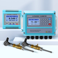 Débitmètre à ultrasons à insertion industrielle Construction en acier inoxydable Sortie relais 4-20mA RS485 Surveillance de l'eau dans l'industrie