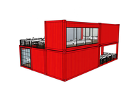 Deux étages Pop-up conteneur café restaurant bar café kiosque, stand utiliser des maisons préfabriquées en acier