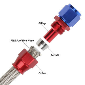 AN4 6an 8an 10an 12an 16an Edelstahl geflochtener tetra fluoro plastischer Ölkühler Schlauch Kraftstoff leitung Ölkühler schlauch <span class=keywords><strong>AN</strong></span> PTFE-Öl schlauch - Product Image 4