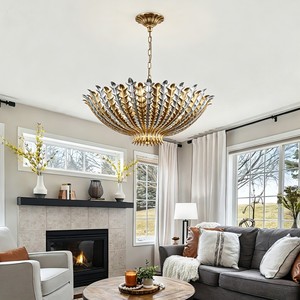Chandeliers Pendant <b>Lights</b> Modern Pendant <b>Light</b> Luxury Hanging <b>Light</b> Gold <b>Leaf</b> Ceiling Lamp for Living Room Dining Room Hotel - Product Image 3