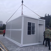 Casa Contenedor Plegable de Dos Pisos Prefabricada Portátil de Bajo Costo, Unidades de 20/40 pies, Panel Sándwich, Diseño Moderno para Uso en Exteriores, Escuelas y Hoteles
