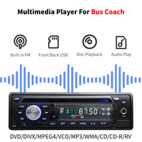 Autoradio MP3/DVD simple DIN avec 2 sorties vidéo et 1 sortie audio AUX FM et micro pour divertissement en bus 12-24V – Vente chaude usine