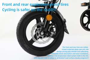 Vélo électrique - Vélo électrique pliable sans balais 400W pour adultes, batterie lithium intégrée 48V, roue de 14 pouces, double suspension, écran LED - Product Image 5