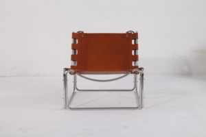 <span class=keywords><strong>Fauteuil</strong></span> lounge Fabio Lenci en cuir marron selle, design Pascal Mourgue, mobilier rétro moderne des années 1970 - Product Image 2
