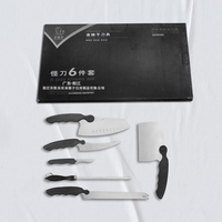 Ensemble de couteaux de chef en acier à six pièces, très vendu, multi-usages, pour la cuisine, la salle à manger et l'extérieur, ensemble complet de couteaux à découper la viande tranchants