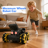 Kit de voiture robot à roues Mecanum Zetok DIY pour éviter les obstacles intelligemment, ensemble éducatif STEM, mouvement omnidirectionnel à 360°