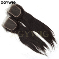 Stock 10 "-20" natürliche Farbe 100% jungfräuliches brasilia nisches Menschenhaar Straight Free Parting 7x7 6x6 5x5 4x4 Lace Closure