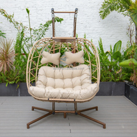 Chaise suspendue en rotin pour adultes, simple ou double, pour jardin, patio, meubles d'extérieur