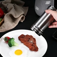 Adjustable Sprinkle Hole Stainless Steel Seasoning Shaker Dust-proof Lid Home Kitchen Condiment Storage Container