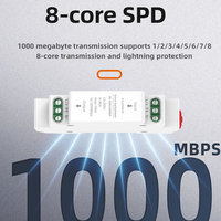Descargador protector contra sobretensiones de red Gigabit POE, Riel de guía de plástico de 48V, dispositivo de protección contra rayos, Monitor, accesorios de vigilancia