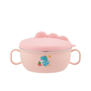 Tazón de Comida para Bebés con Diseño de Dinosaurio, Acero Inoxidable 316, Aislado, con Tapa, para Niños de 1 a 2 Años - Product Image 5