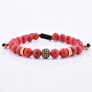 Diamantes <span class=keywords><strong>de</strong></span> imitación <span class=keywords><strong>bola</strong></span> <span class=keywords><strong>de</strong></span> <span class=keywords><strong>cristal</strong></span> encanto mujer natural rojo turquesa piedra pulsera <span class=keywords><strong>de</strong></span> cuentas - Product Image 1