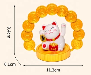 Gato de la fortuna que agita la <span class=keywords><strong>mano</strong></span> automática, Gato de coche que agita la fortuna solar para adornos de matrícula, decoración de negocios de apertura - Product Image 2