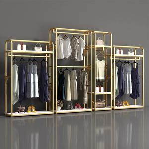 ชั้นวางของตกแต่งเสื้อผ้าสำหรับผู้ชายและผู้หญิงชั้นเหล็กสำหรับแสดงเสื้อผ้าพร้อมกระเป๋ารองเท้าตู้เก็บของหน้าร้าน - Product Image 3