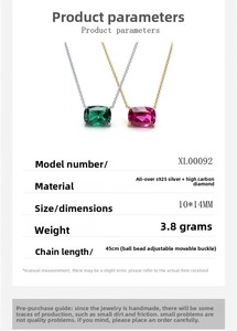 Collier Minimaliste Simple et Coloré avec Zircon Cubique Rond, Ovale ou Rectangulaire – Bijou Fin - Product Image 6