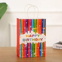Sac en papier kraft personnalisé pour fête, sac cadeau écologique recyclé certifié FSC, impression personnalisée, joyeux anniversaire