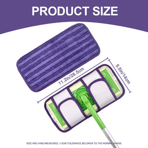 Compatibile con <span class=keywords><strong>Swiffer</strong></span> Sweeter, panno per mocio piatto, lavabile a umido e a secco, accessorio di ricambio in microfibra ultrafine. - Product Image 2